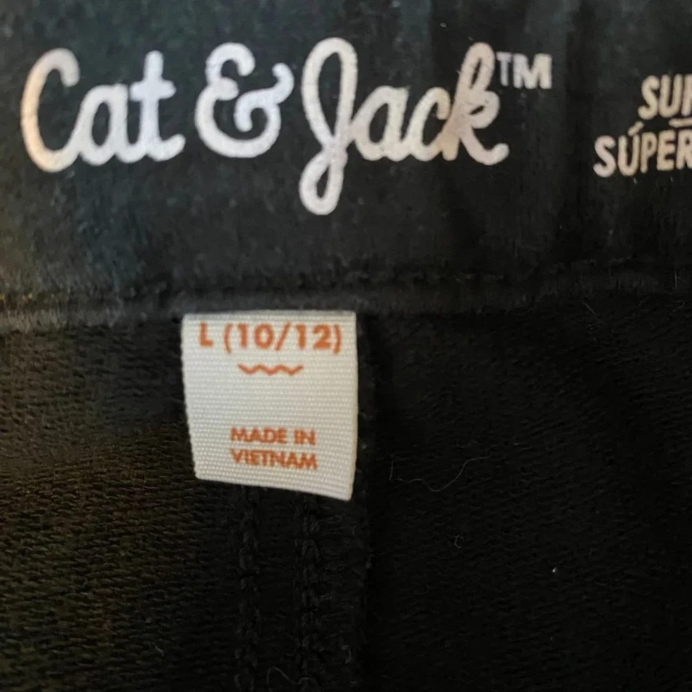 Cat & Jack Girl's Black‎ Super Stretch Adjustable Waist Jeggings sz L (10/12)